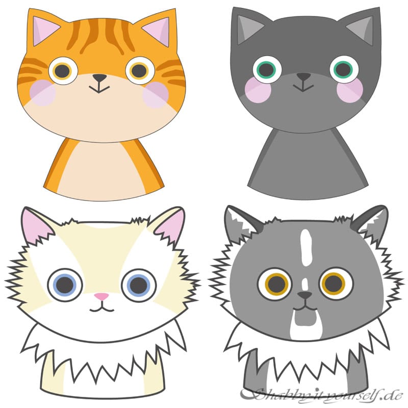 Katzenbilder für das Kinderzimmer - Die fertigen Illustrationen